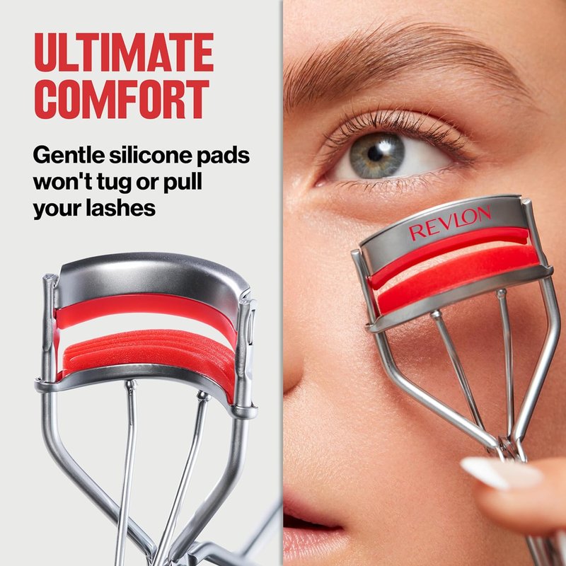 Revlon Triple-Stepped Eyelash Curler - Gentle 3-Tiered Pads for Effortless Curling | One Count