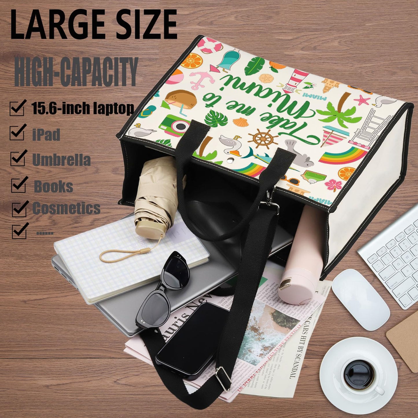 WZMPA Miami Florida Travel Cosmetic Bag Miami Souvenir Gifts Take Me To Miam Zipper Pouch Bag Miami City Trip Gift (To Miami-TB)
