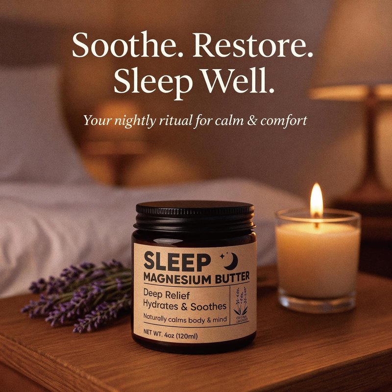 ipxkwll Magnesium Butter for Sleep, Nighttime Magnesium Cream for Leg & Foot – with Shea & Mango Butter, Arnica & Essential Oils for Relaxation, Restful Sleep & Leg Comfort(Lavender) (1)