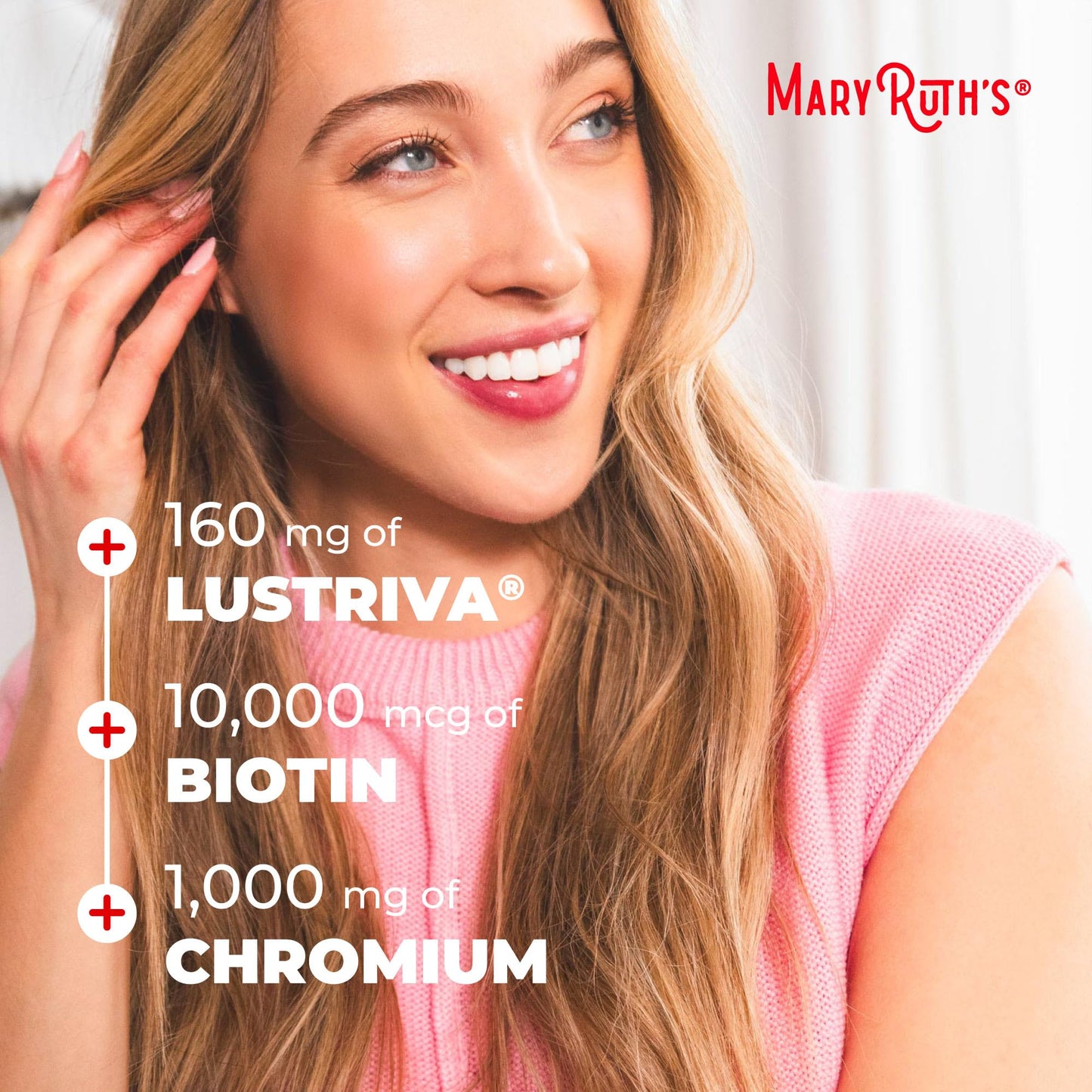 MARYRUTH'S Liquid Multivitamin + Hair Growth Travel Pack | 8 ct | Biotin 10000mcg | Lustriva Hair Growth Supplement | Clinically Tested in Women for Thicker Hair & Facial Wrinkle | Ages 18+ | 1 Fl Oz