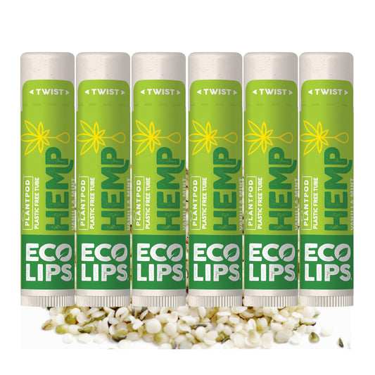 Eco Lips Organic Hemp Lip Balm Vanilla Mint, 6 pack