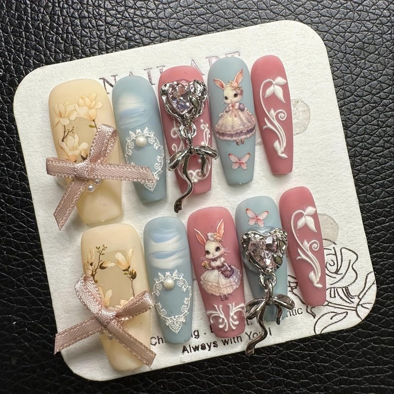 Handcrafted Press-On Nails Kit - Durable & Stylish Short Length | Perfect for Daily Wear & Special Occasions (M19, M)