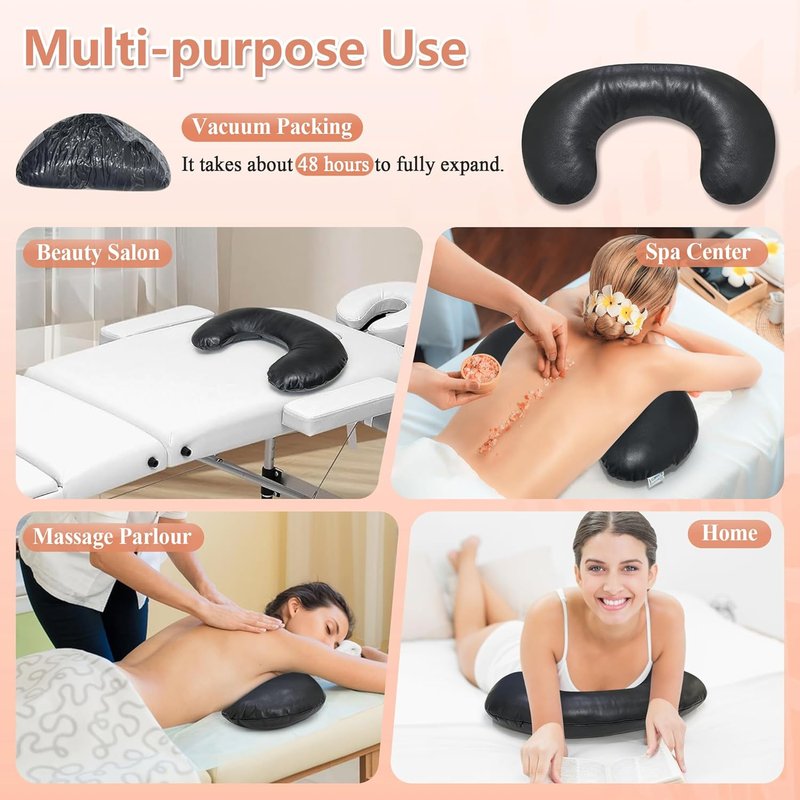 Breast Support Pillow for Massage Tables - Faux Leather Bolster Wedge | Post-Surgery Comfort