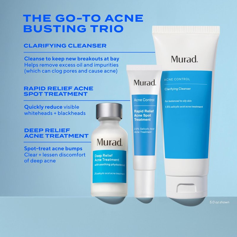 Murad Acne Control Clarifying Cleanser – Salicylic Acid & Green Tea Formula for Acne, Deep Pore Cleansing, Oil Control & Breakout Prevention for Clear, Balanced, Healthy-Looking Skin – 2 Fl Oz