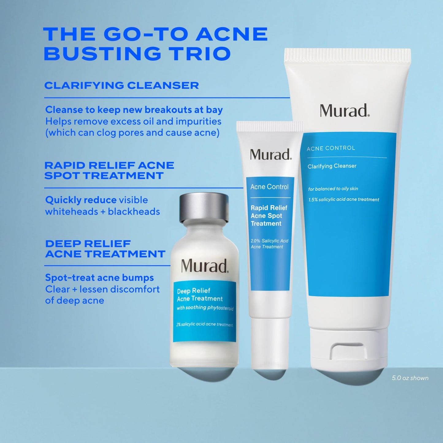 Murad Acne Control Clarifying Cleanser – Salicylic Acid & Green Tea Formula for Acne, Deep Pore Cleansing, Oil Control & Breakout Prevention for Clear, Balanced, Healthy-Looking Skin – 2 Fl Oz