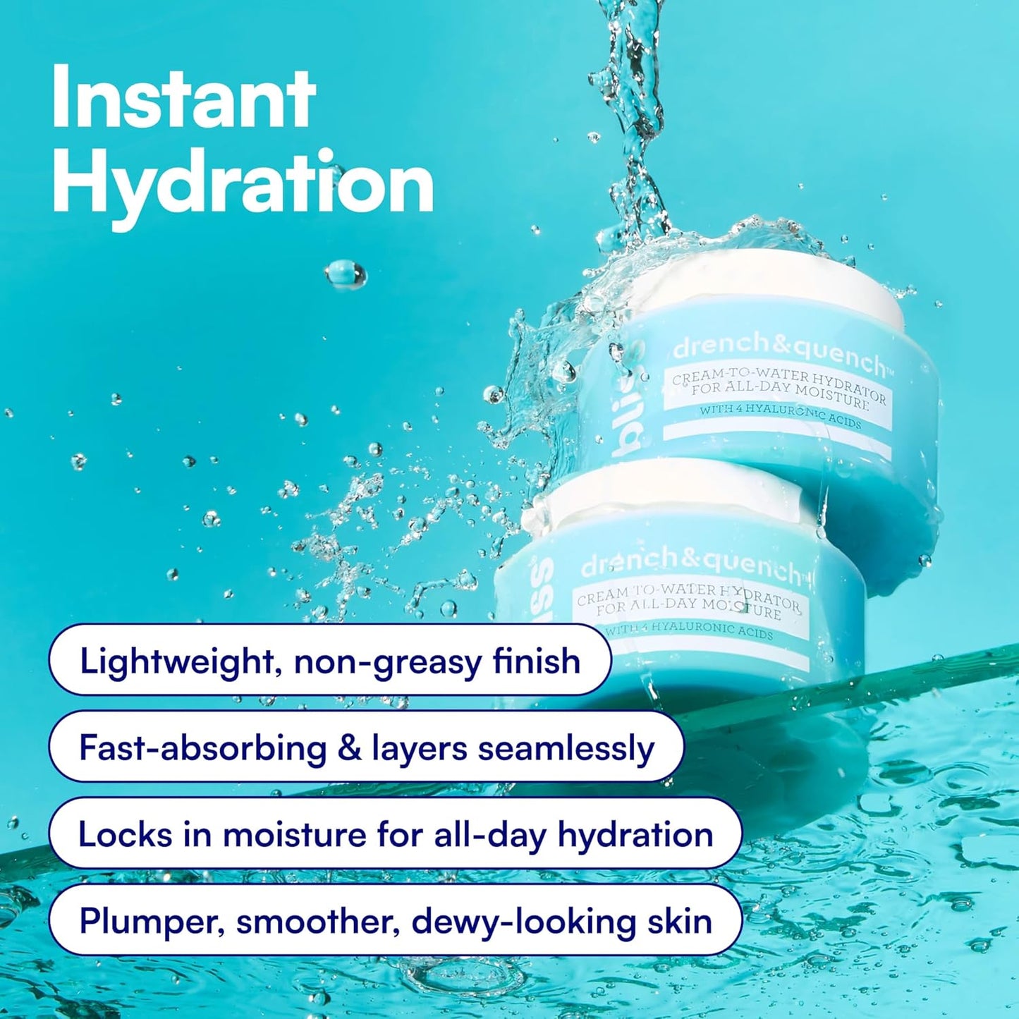 Hyaluronic Acid Moisturizer - Lightweight Face Cream with 4 Types for All-Day Hydration | Clean Vegan & Cruelty-Free 1.7 fl oz