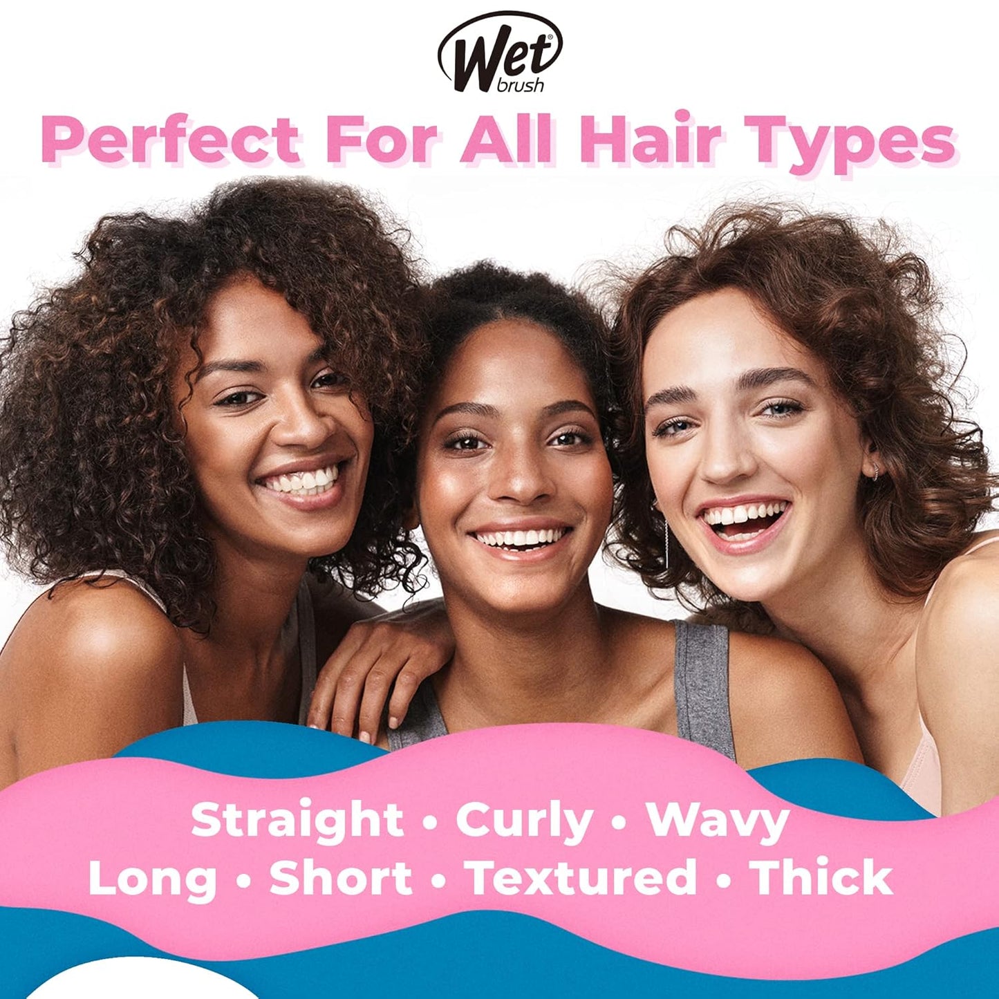 Wet Brush Original Detangler Hair Brush | Arctic Blue - Ultra-Soft IntelliFlex Bristles for All Hair Types - Pain-Free Tangle Removal (Pack of 2)