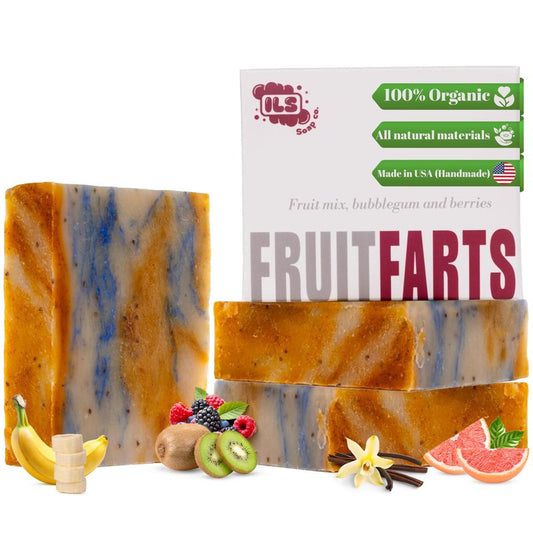 Iron Lion Soap – All-Natural Soap bar for Men & Women – Cold Process, Handmade in the USA - Fruit Farts 3 Pack