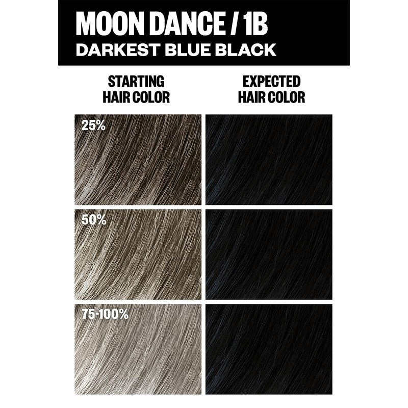 IGK Permanent Hair Dye Color Kit | 1B Moon Dance - Darkest Blue Black | 100% Gray Color Coverage + Strengthen + Shine | Ammonia Free