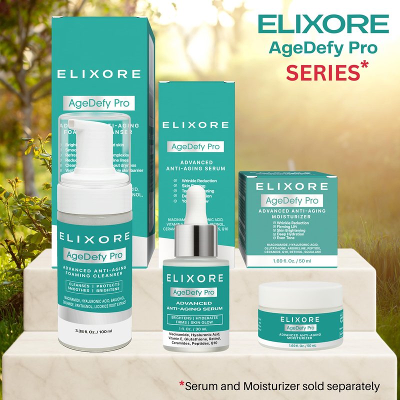 ELIXORE AgeDefy Pro Niacinamide Face Cleanser for Women | Daily Anti-Wrinkle & Calming Facial Wash with Aloe Vera & Green Tea | Removes Makeup & Oil, Deep Cleansing & Hydrating Face Wash (100ml)