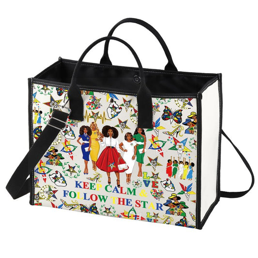 LEVLO Sorority Cosmetic Bag Sorority Sister Gift Keep Calm And Follow The Star Sisterhood Merch (KEEP CALM LT)