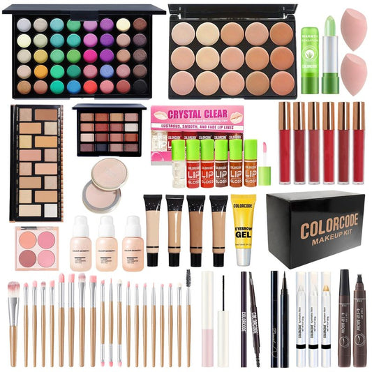 All in One Makeup Kit for Teens, Gifts for Teenagers Girls Women, Professional Makeup Set with Eyeshadow Palette Eyeliner Mascara Face Powder Concealer Foundation Lip Gloss Brush Set False Lash Kit