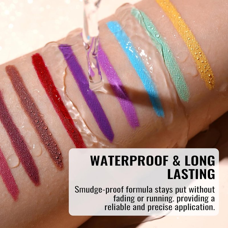 Black Eyeliner Pencil - Waterproof Smudge-Proof Retractable Eye Liner for Precision Application | Vegan & Cruelty-Free, 01 Noir