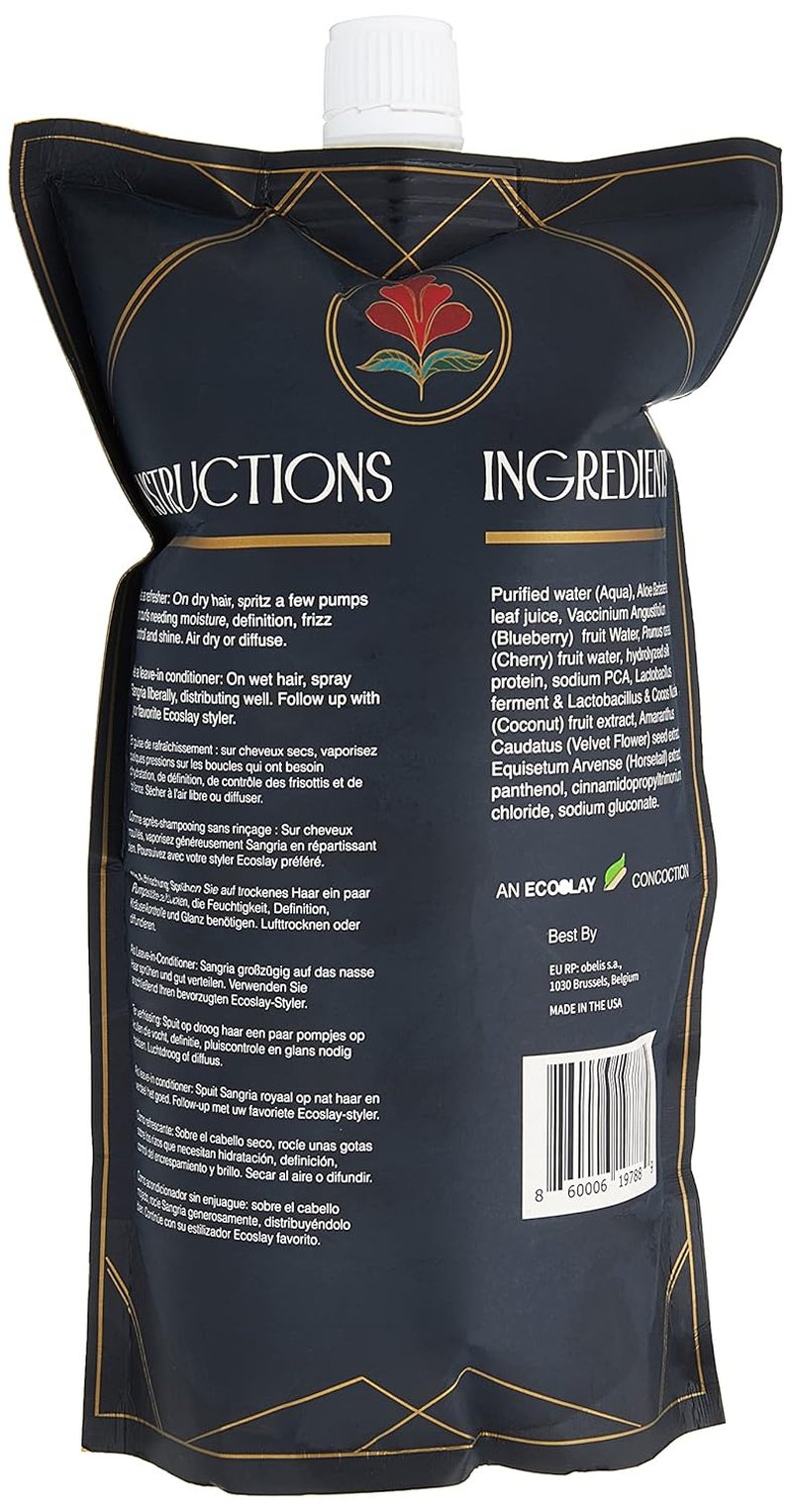 Ecoslay Sangria Curl Refresher - Defines, Adds Shine & Hold | 16oz