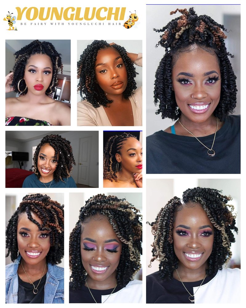 10 Inch 8 Packs Passion Twist Crochet Hair-Mixed Color Combo Pack(6 packs 1B+ 1 pack T1B/27+1 pack T1B/30),Pre-twisted Pre Looped Soft & Bouncy Synthetic Braided Hair Extensions (1B+T27+T30)