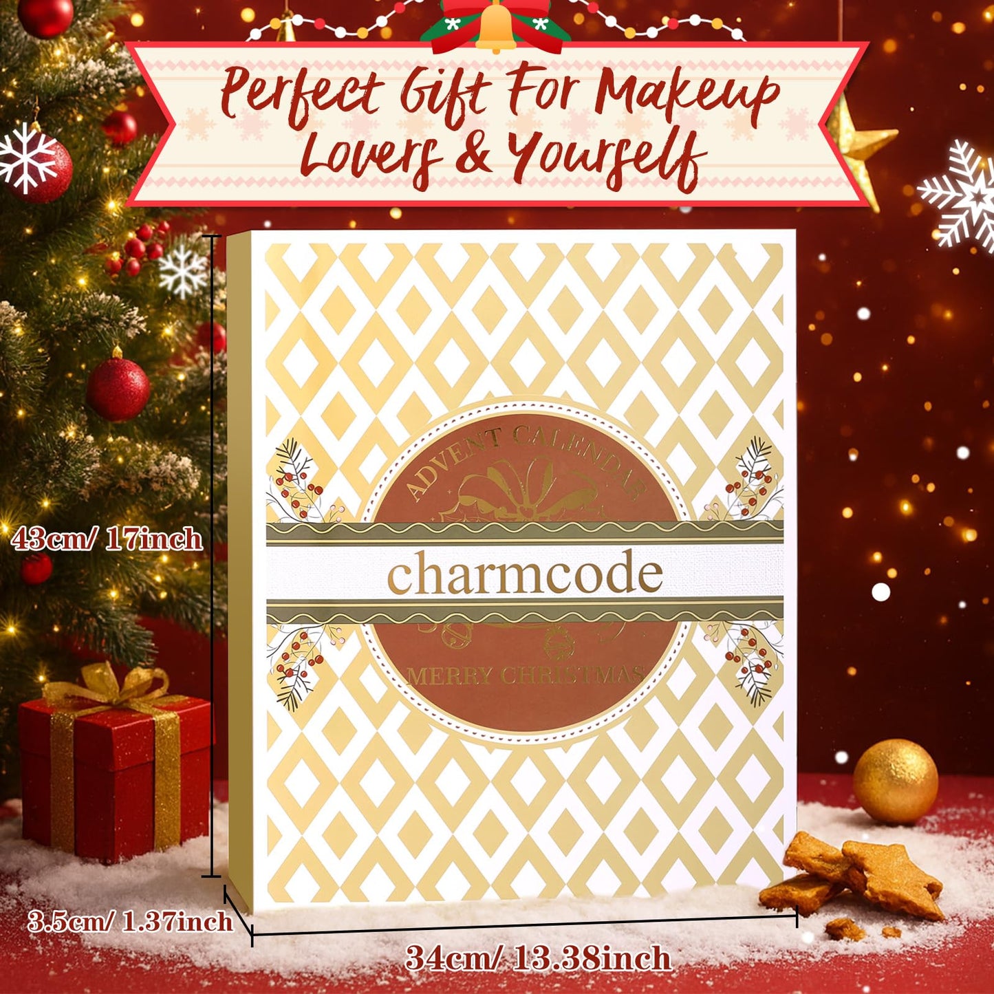 Makeup Advent Calendar 2025 – 24 Days Christmas Make Up Gift Set for Adlut Women & Teen Girls, CHARMCODE Xmas Cosmetic Countdown Calendar, Full Holiday Beauty Kits with Surprises