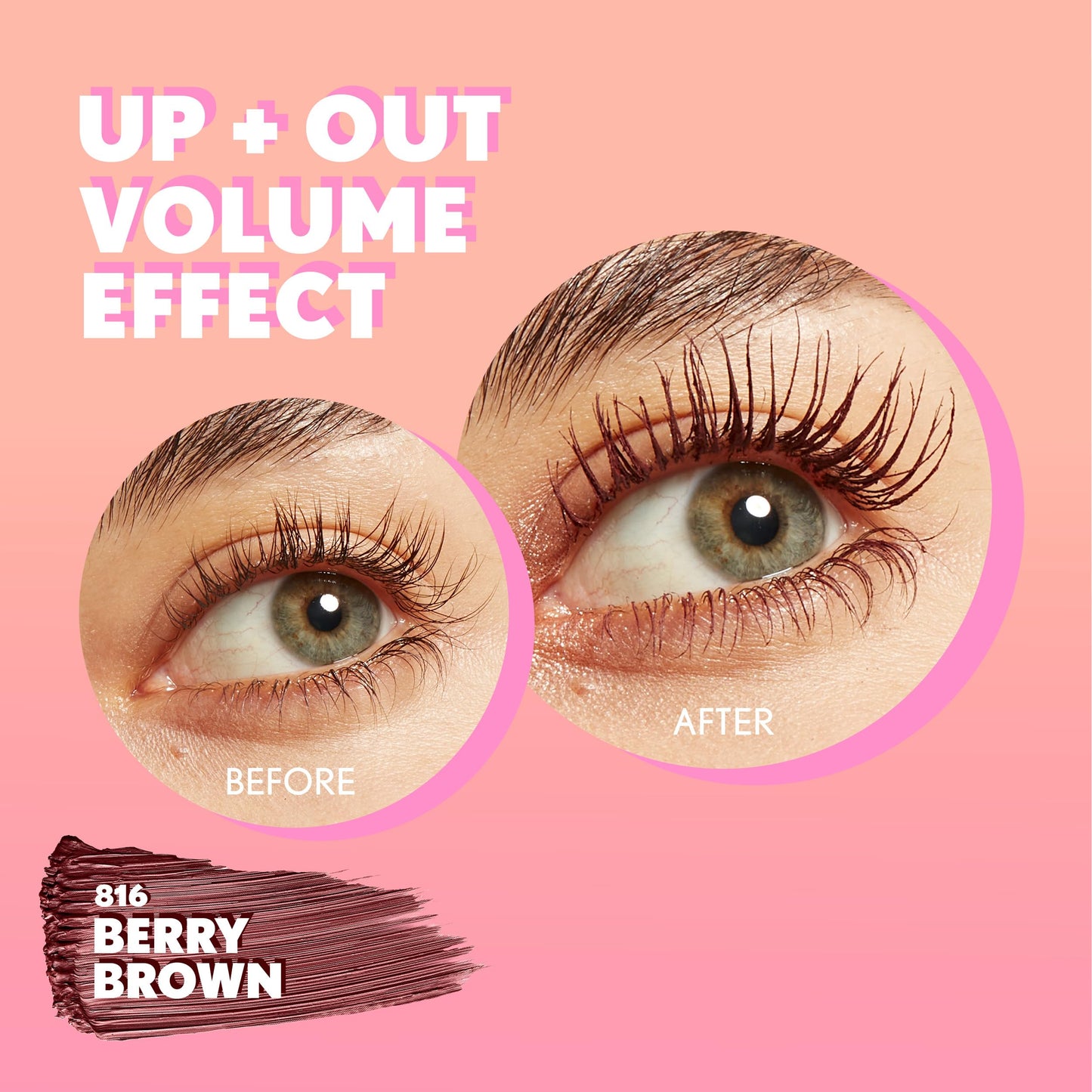 CoverGirl Eye Enhancer, Berry Brown, 3D Mascara, Curved Fiber Brush, Plant-Based Lifting Wax, For All Lash Types, 24-Hour Wear, Transfer-Proof, Flake-Free, 0.30oz