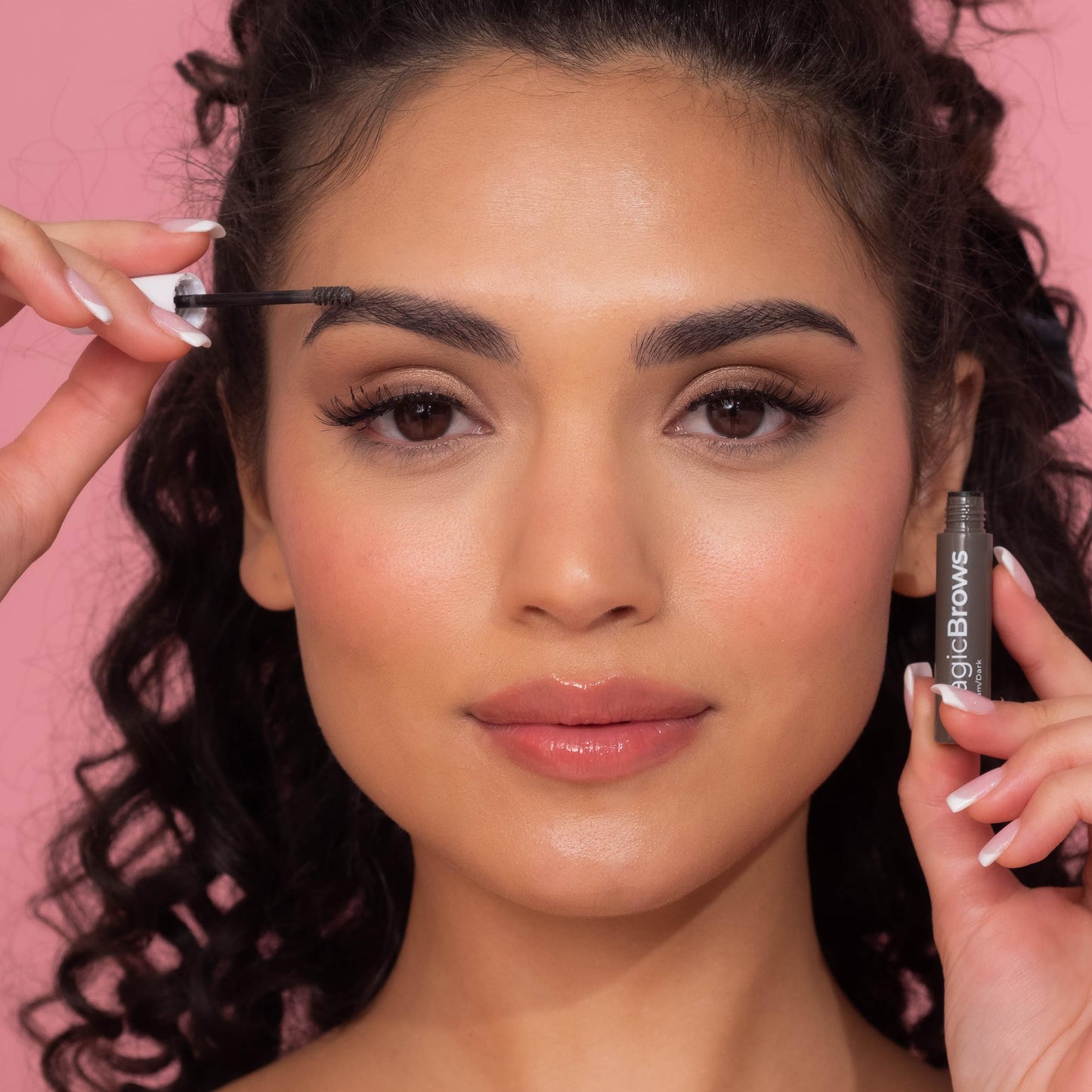 MCoBeauty - Magic Brows - Dark Brown Brow Gel - 3-in-1 Tinted Volumizing Eyebrow Gel - Tints, Fills and Holds - Includes an Eyebrow Spoolie Brush - For Natural Looking Finish - Stocking Stuffers