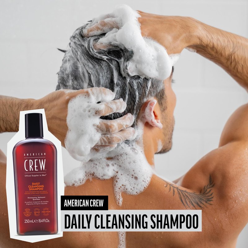 American Crew Shampoo for Men, Daily Cleanser, Naturally Derived, Vegan Formula, Citrus Mint Fragrance, 33.8 Fl Oz