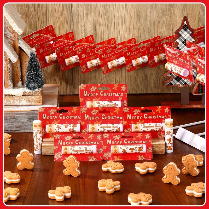 Gingerbread Flavor Lip Balm Set - 25 Pack Holiday Gifts | Perfect for Stocking Stuffers & Appreciation