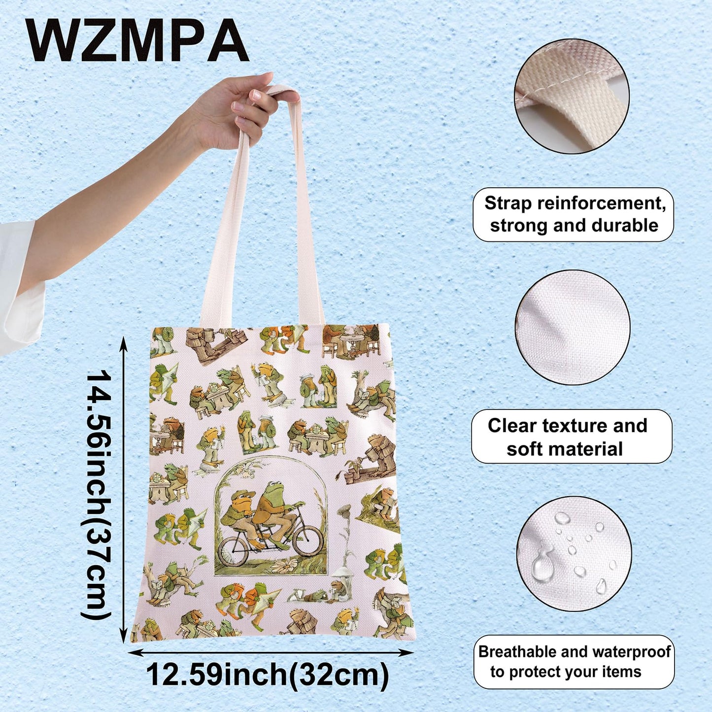 WZMPA Funny Frog Cosmetic Bag Frog Fans Gift Humor Frog Character Makeup Zipper Pouch Bag Frog Merchandise (Frog BG)