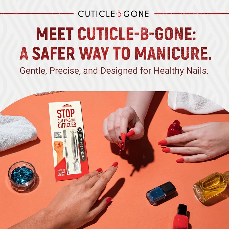 Nail Care Cuticle Remover Tool - Gentle Grooming for Nails | Travel Ready with Interchangeable Attachments