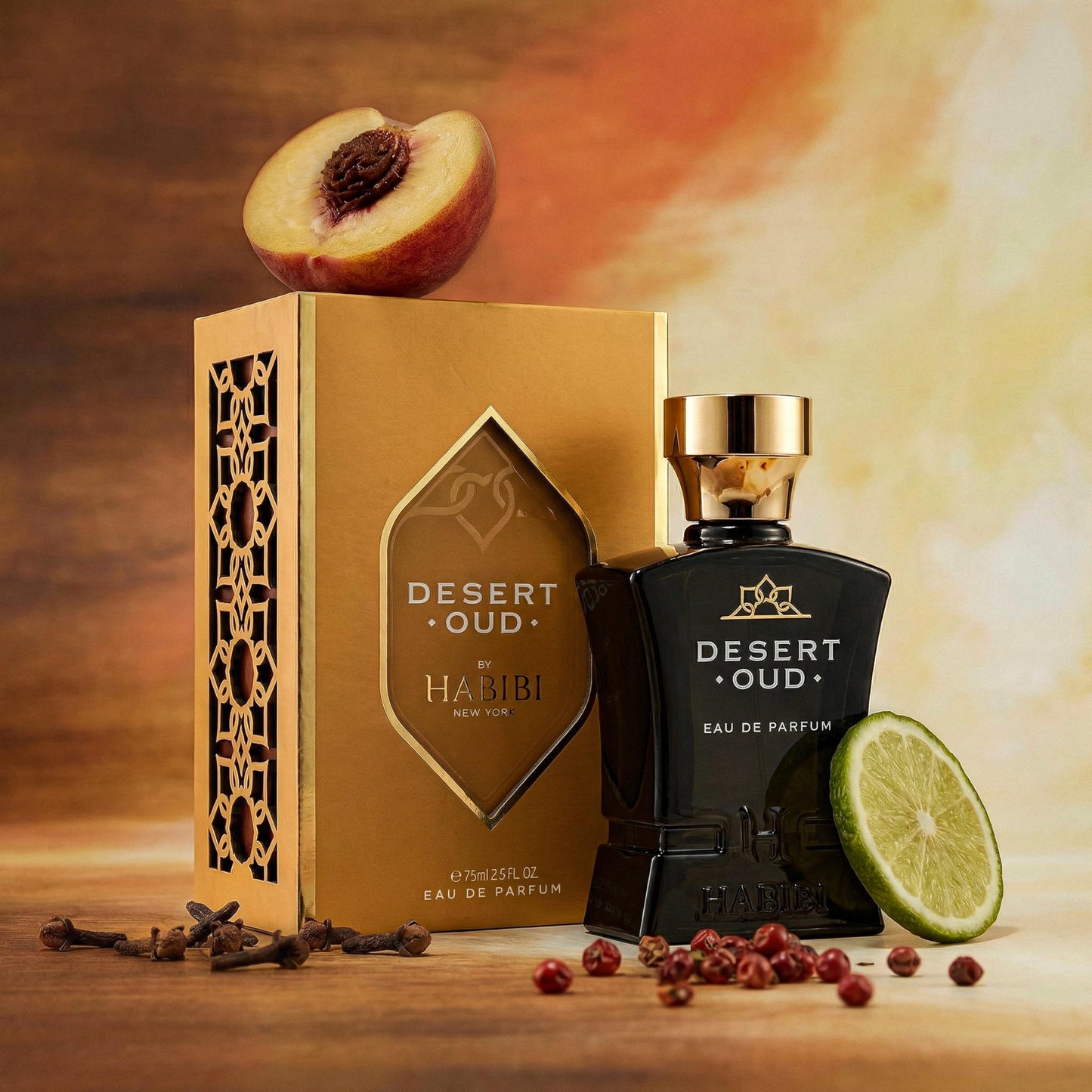 H HABIBI Desert Oud Perfume for Men - 2.5 oz (75ML) Long Lasting Arabian Cologne, Bold Floral Woody Men Perfume, Luxury Fragrance Gift for Special Occasions