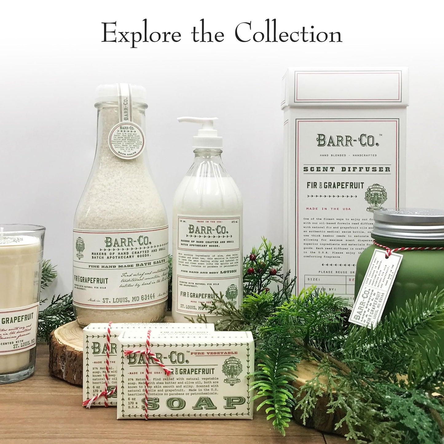 BARR-CO. Natural Hand Soap, Vegan Liquid Soap for Bathroom & Kitchen, Moisturizing Fir & Grapefruit 16 fl oz
