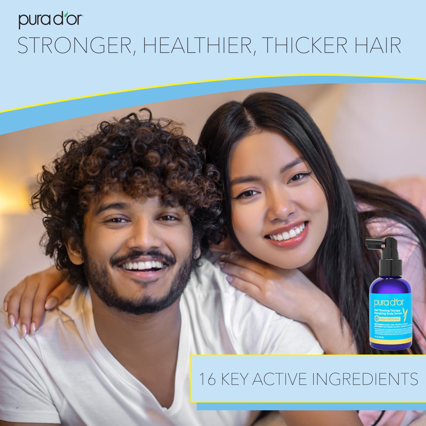PURA D'OR Hair Thinning Therapy Intense Moisturizing Biotin Masque 8-Pack (9.6oz) + Scalp Therapy Energizing Scalp Serum Revitalizer (4oz) Hair Thinning and Damage Repair Kit