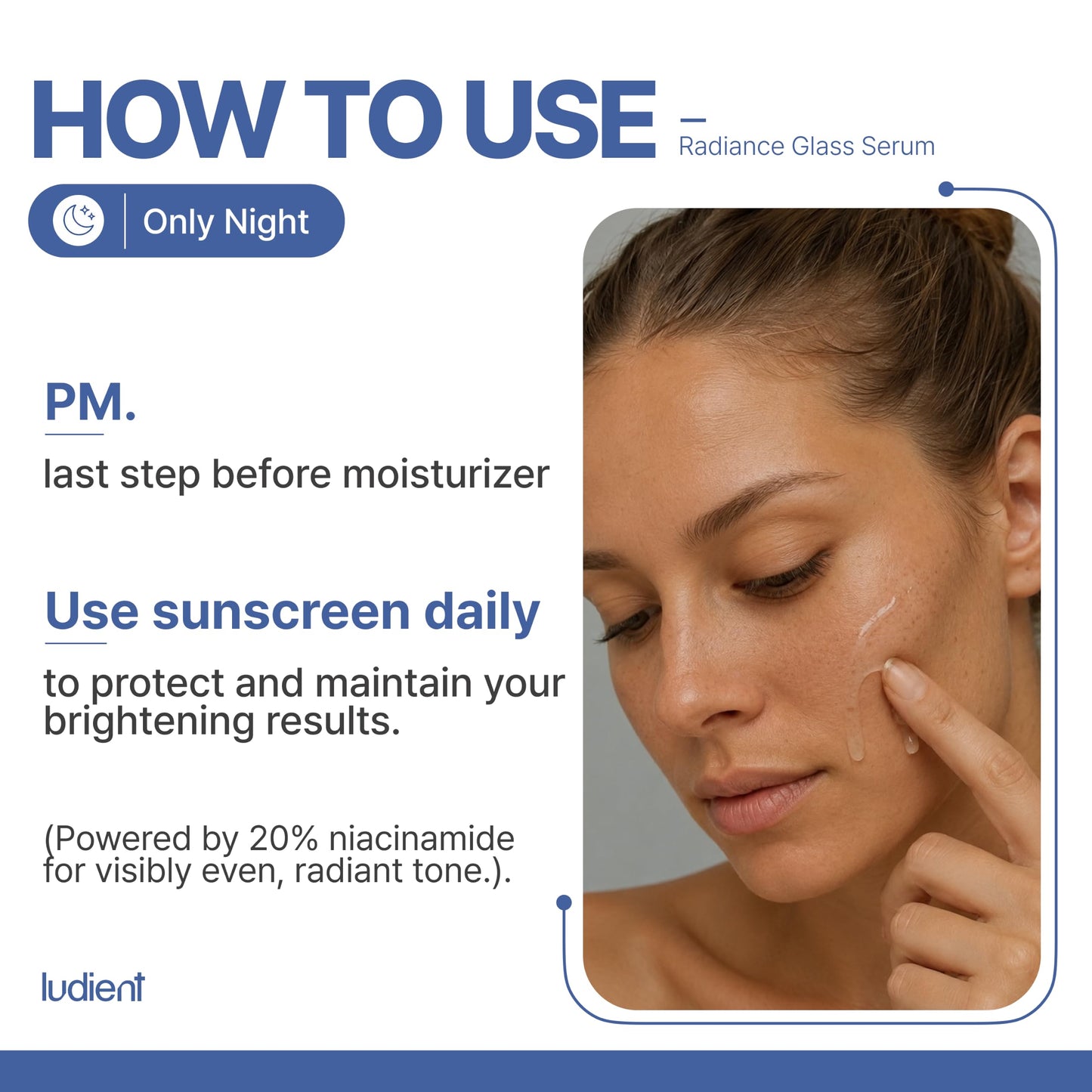 ludient Radiance Glass Serum - 20% Niacinamide & Glutathione, Vitamin C Serum for Face, Dark Spot Corrector, Even Skin Tone & Glass Skin Korean Skin Care for Dark Spots (1.69 fl oz)