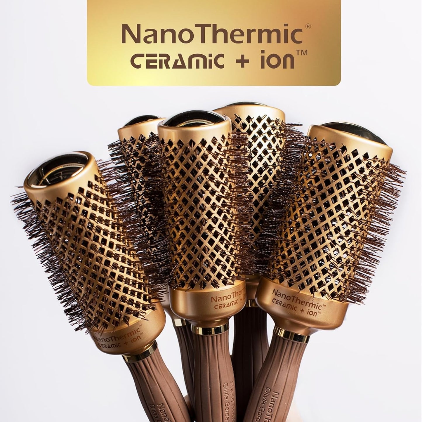 Olivia Garden NanoThermic Round Thermal Hair Brush - Professional Blowout Tool for Normal to Thick Hair | 1/2 Inch