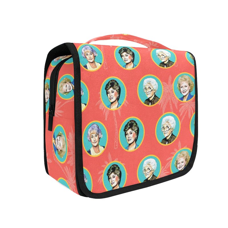 Bad Bananas Golden Girls Merchandise - Large Travel Hanging Toiletry Bag Organizer - Stay Golden - Cosmetic Case for Women