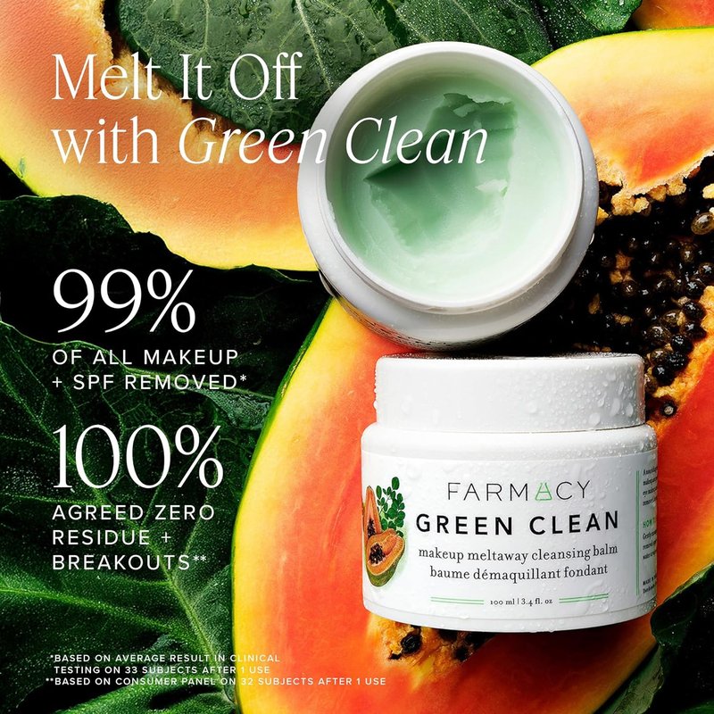 Farmacy Ceramide Face Moisturizer & Cleansing Balm Duo - Travel Size Skin Care Set | Green Clean Makeup Remover & Honey Halo Moisturizer (2 Count)