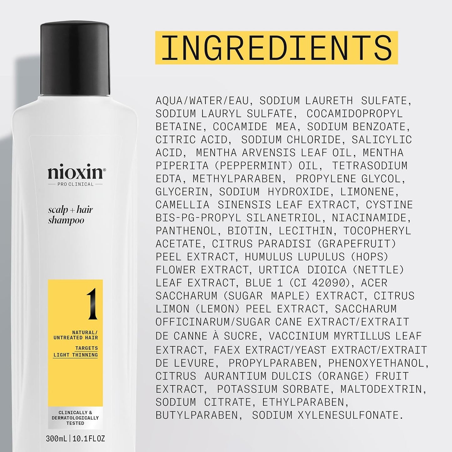 Nioxin Scalp & Hair Thickening Shampoo - Strengthen Natural Hair with Niacinamide & Biotin | For Light Thinning