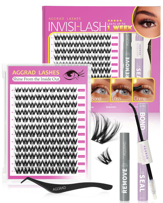 Flora Lash Clusters Kit 8-14mm Wispy Eyelash Clusters Spiky WideSpan DIY Eyelash Extension Kit Spiky Cat Eye Lashes Individual Fake Eyelashes Clusters Kit Ultra-Thin Black Band