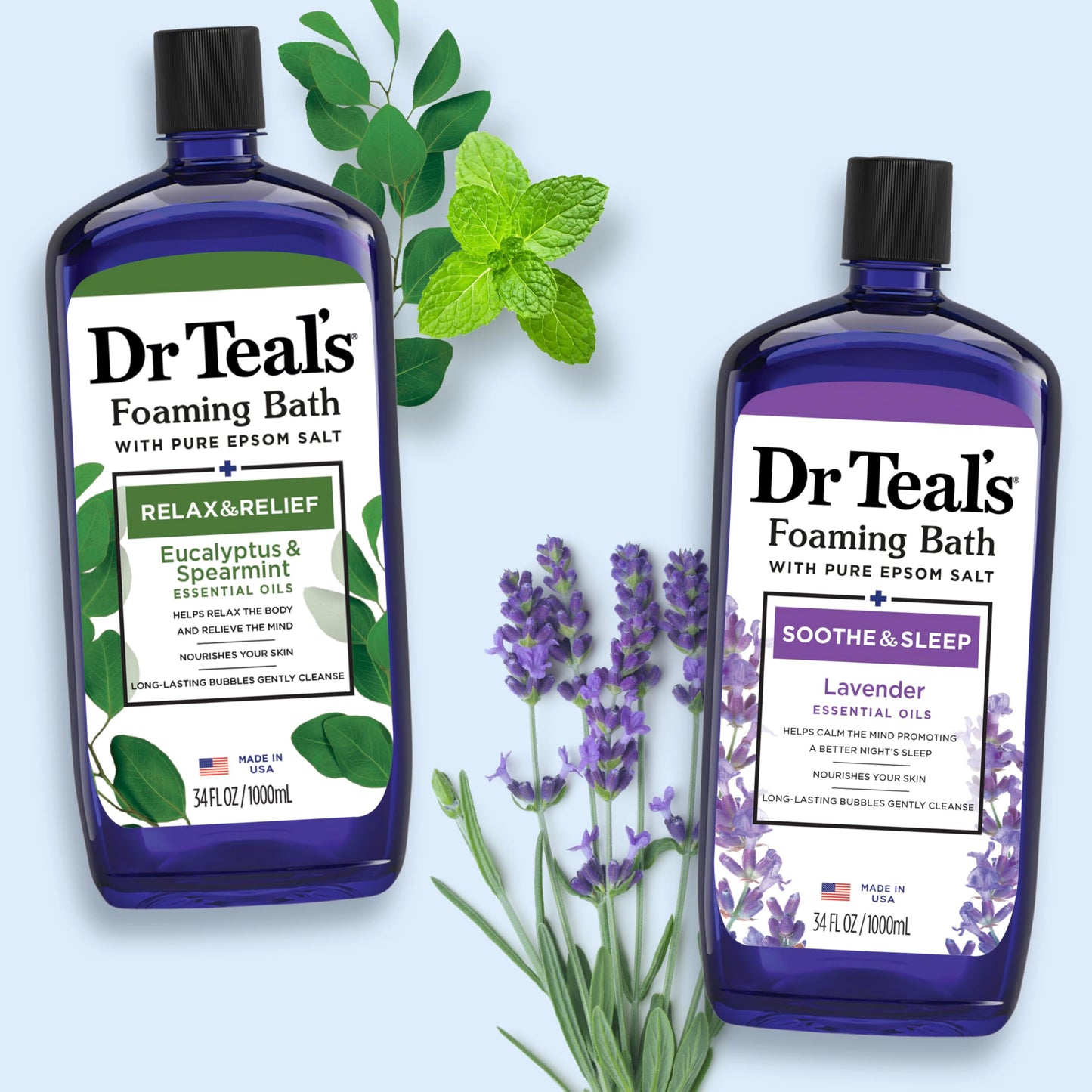 Dr Teal's Foaming Bath, 34 fl oz (Pack of 2)