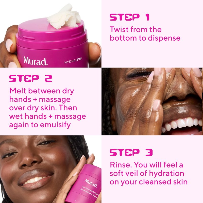 Murad Lipid-Enriched Double Cleansing Balm - Hydrating Balm-to-Oil Face Cleanser & Makeup Remover – Removes Long-Wear Makeup & SPF – Barrier Repair with Ceramides & Camellia Oil – 1.7 Fl Oz