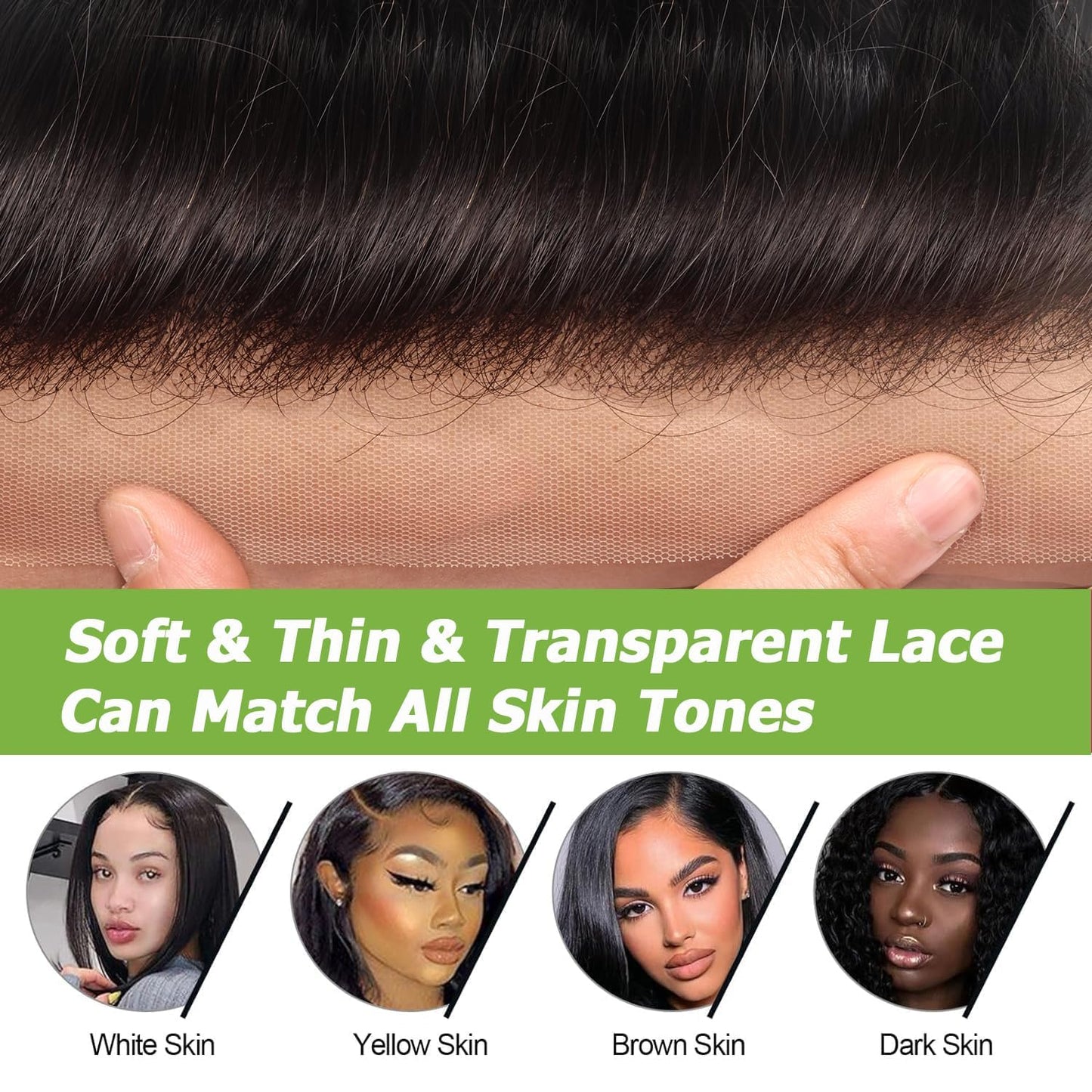 Lace Frontal Closure Deep Wave 13x4 Ear to Ear Frontal HD Lace 12 Inch Curly Brazilian Virgin Human Hair Extensions for Women Pre Plucked with Baby Hair 150% Density Natural Black