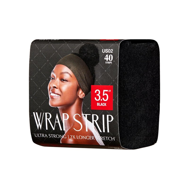Red by Kiss Hair Wrapping Strip, Ultra Strong 2X Longer Stretch, 40 Strips, Suitable for Wet/Dry Hair, White, Styling Paper for Sleek Hairstyles (3.5", Black, 6 PACK)