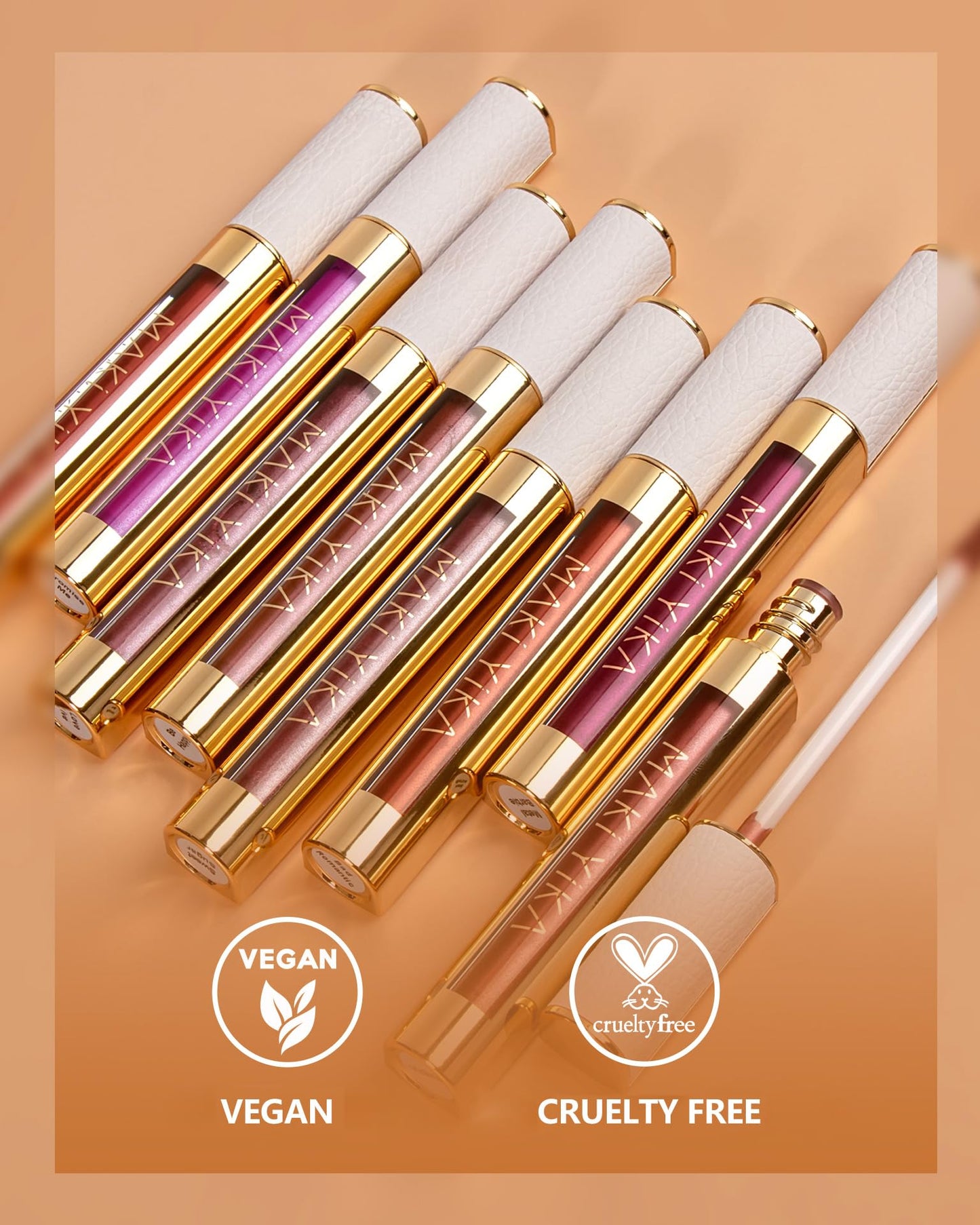 MAKI YIKA Metallic Pink Lipstick for Women Nude Lipsticks for Mother Long Lasting Shine Glitter Lipstick No Smudge No Transfer Liquid Lip Gloss (BR010 Sweet Sugar)