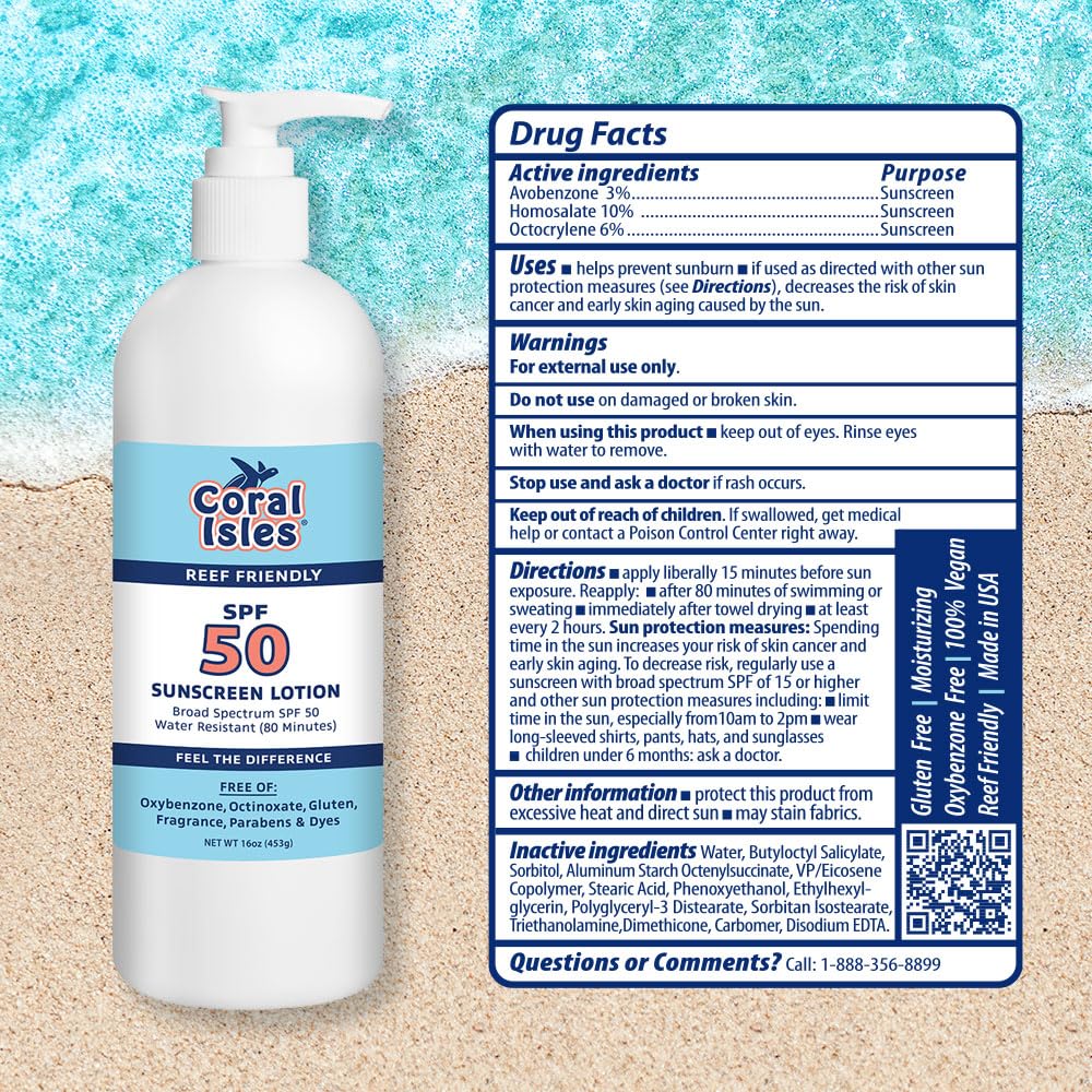 Rocky Mountain Sunscreen - Reef Safe SPF 50 Lotion - Broad Spectrum UVA/UVB Protection - Water Resistant, Hypoallergenic Sun Care - Non-Greasy Body Sunscreen Lotion - With Pump (16 Fl Oz), 1Pack