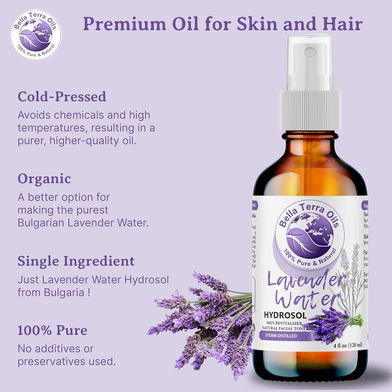 Hydrosol Water - Luxurious Lavender Rose Water Blend | 16oz, Essential Minerals & Amino Acids for Ultimate Skin Hydration