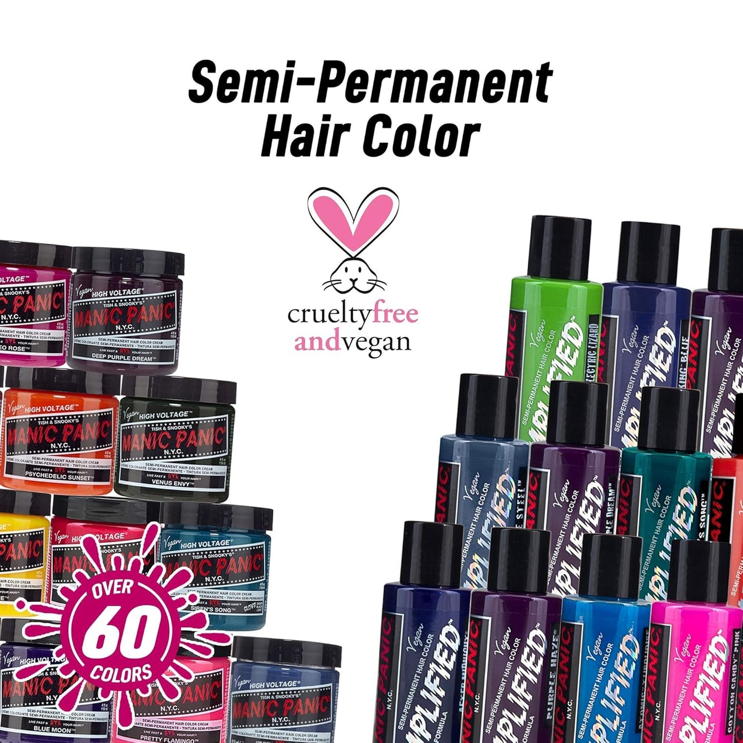 Atomic Turquoise Hair Color - Amplified Semi-Permanent Dye | Bright Aqua Blue, Vegan & Ammonia-Free (2PK)