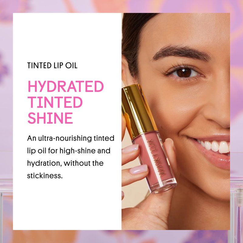 Winky Lux Berry Very There Lip Oil - Hydrating Berry Tint with Jojoba Oil, Non-Sticky Glossy Lip Oil, Tinted Red Gloss for Juicy Lips & Soft Vanilla Scent