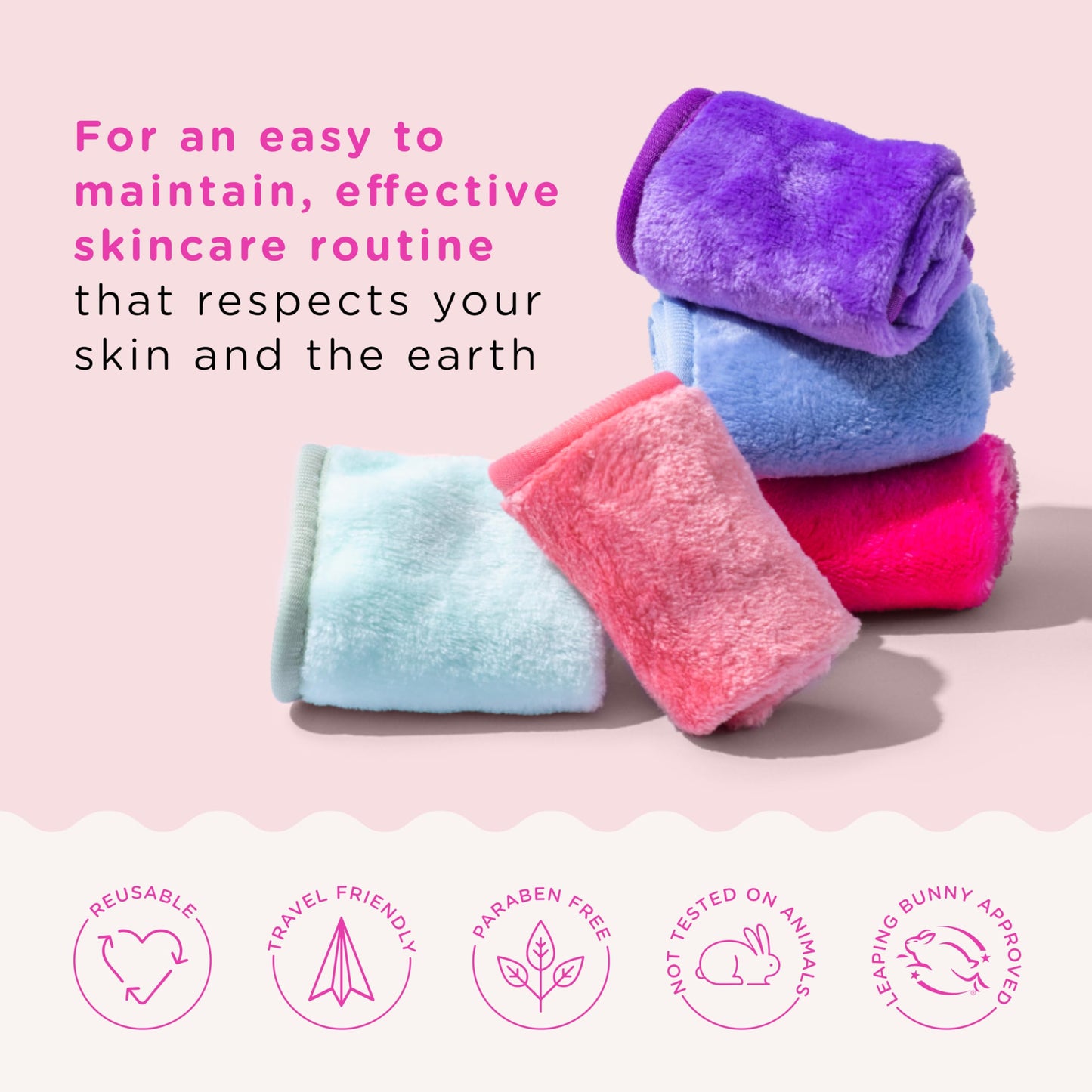ERASE YOUR FACE Makeup Remover Cloths - Reusable Microfiber Face Towels to Cleanse & Remove Makeup - Water Activated, Dual-Sided Design for Easy Use, Great Bachelorette & Bridesmaid Gift (8 Count)