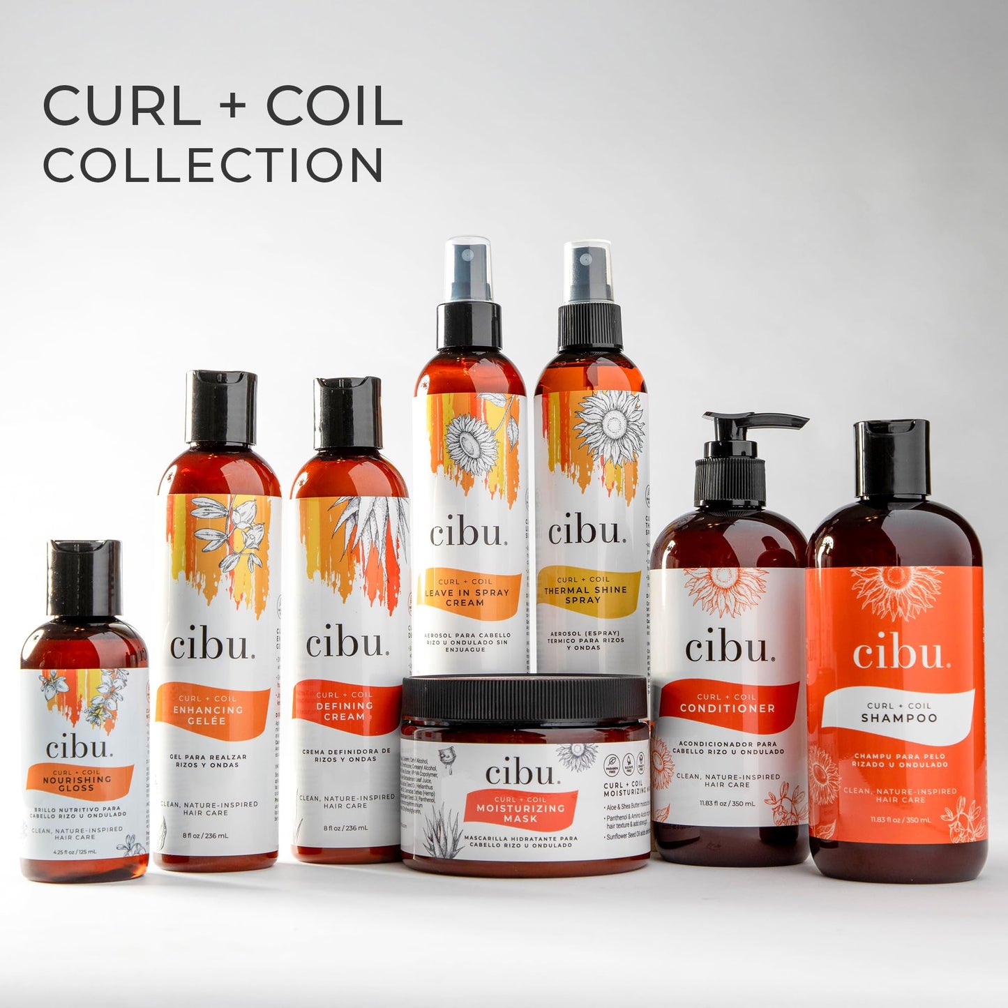 CIBU Curl + Coil Enhancing Gelée - Curl Defining Gel for Curly Hair and Wavy Hair - Lightweight Gel with Argan, Jojoba and Sunflower Oil to Reduce Frizz and Hold Your Style Longer - 8 Ounces