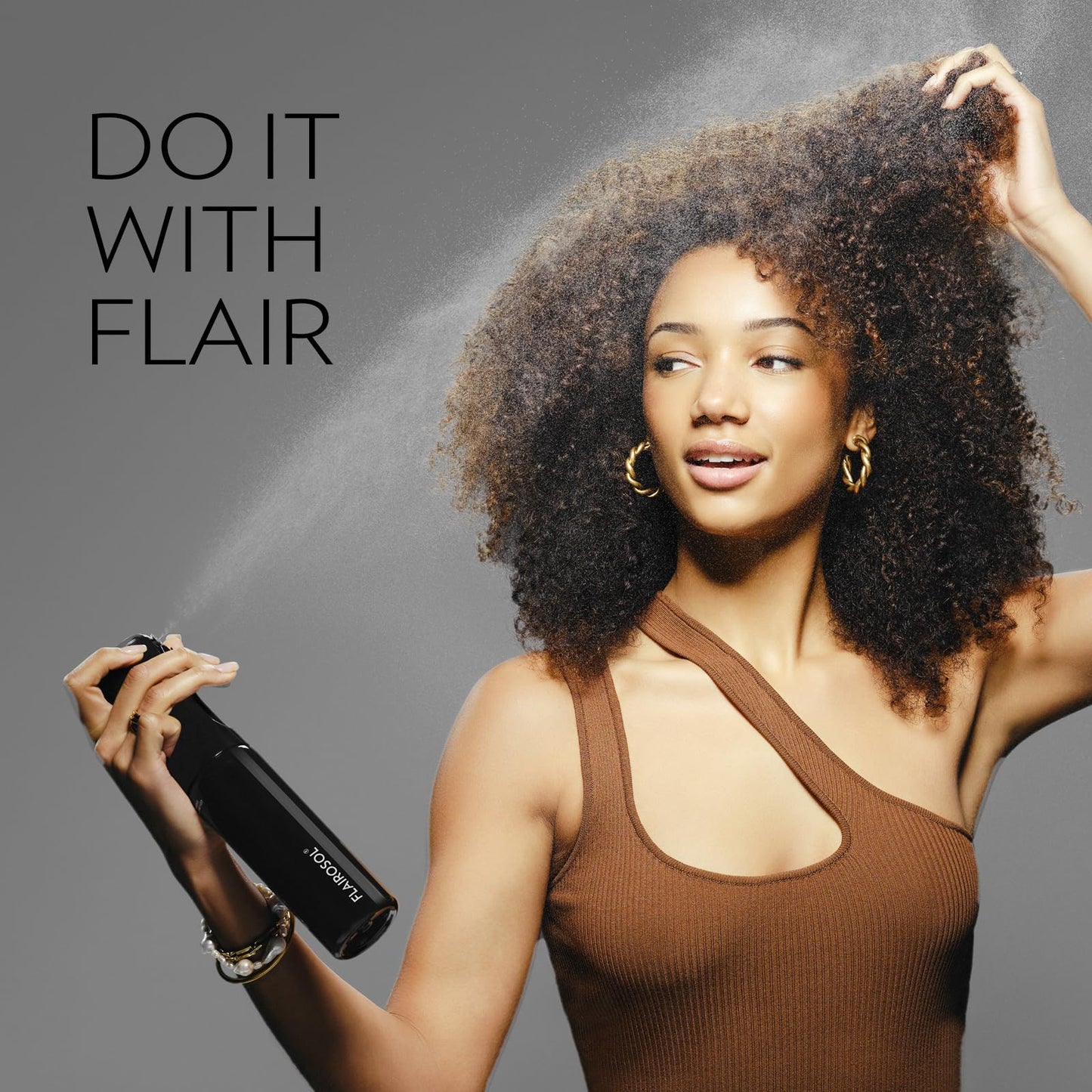 FLAIROSOL - The Original, Continuous Ultra Fine Mist Spray Bottle, White & Black Bottle for Hairstyling