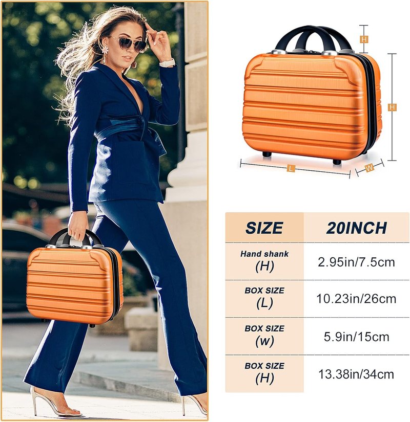 Makeup Train Case - 14 Inch Hard Shell Cosmetic Organizer | Portable Toiletry Bag for Travel
