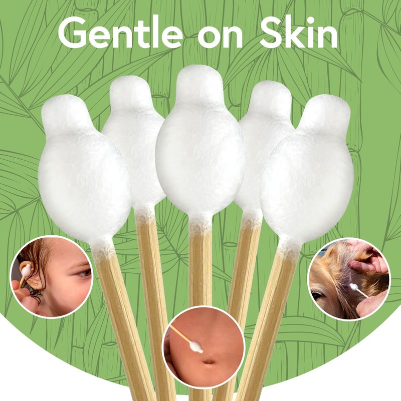 Jenvita 100% Bamboo Swabs for Ears (1000-Pack) - Safety Cotton Swabs for Baby & Personal Care | Safe, Organic Bamboo Baby Ear Cleaner | FSC Certified & Hypoallergenic, Made for All Ages & Pets