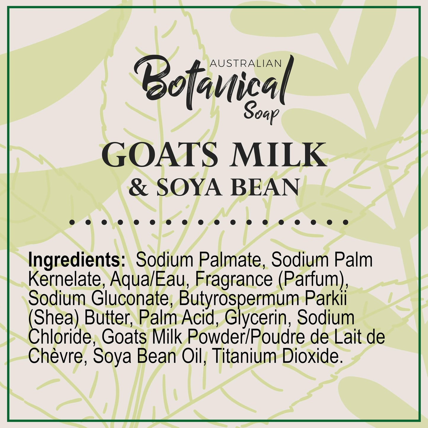 Australian Botanical Soap Goats Milk Bars, 6.6 oz Each, Pack of 8, Triple Milled with Soya Bean Oil & Organic African Shea Butter, Cleansing Bar Soap, Packaging May Vary